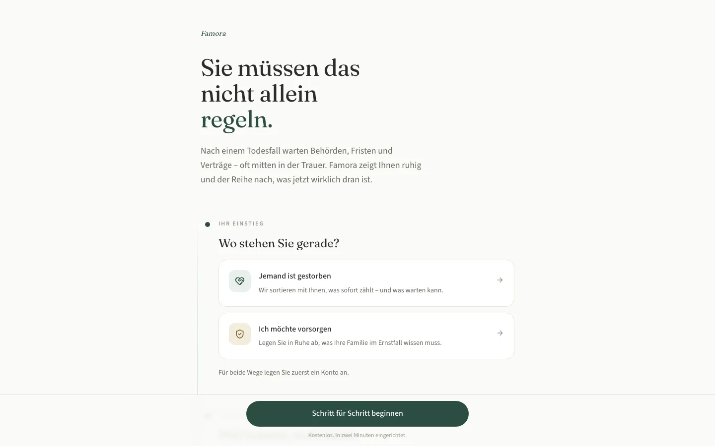 Famora, meine eigene Web-App: Sie müssen das nicht allein regeln